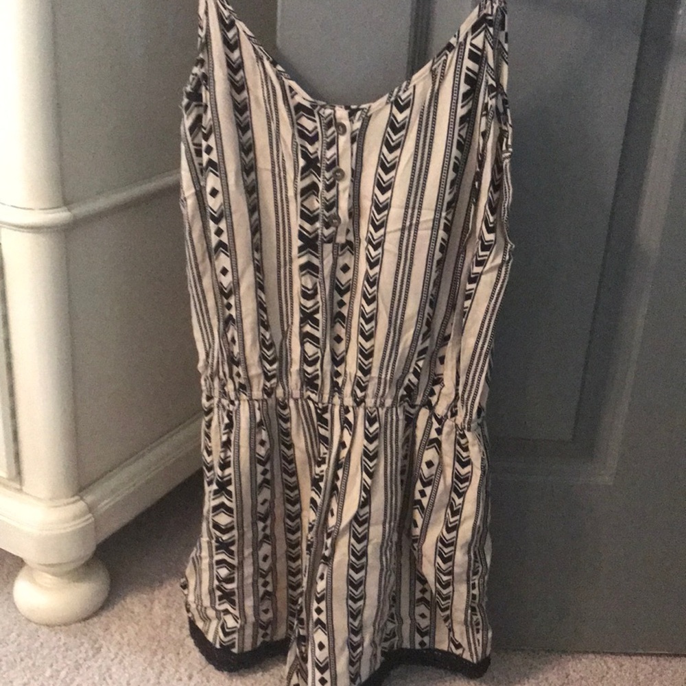 Spaghetti strap romper.